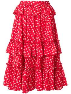 Alexa Chung юбка миди с оборками и цветочным принтом