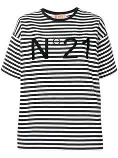 Nº21 полосатая футболка с логотипом