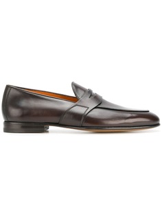 Santoni лоферы с миндалевидным носком