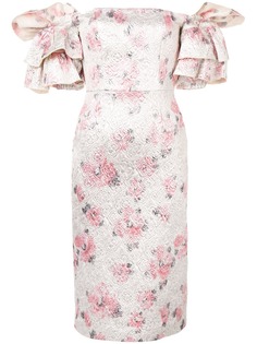 Alexa Chung платье с цветочным принтом и оборками на рукавах