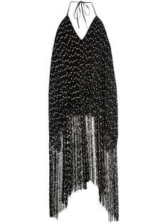 Jacquemus платье с вырезом-петлей халтер и бахромой в точку