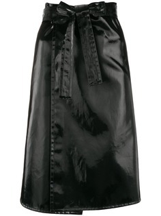 Helmut Lang лакированная юбка с поясом