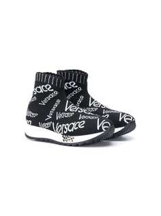 Versace Kids кроссовки с вышитым логотипом