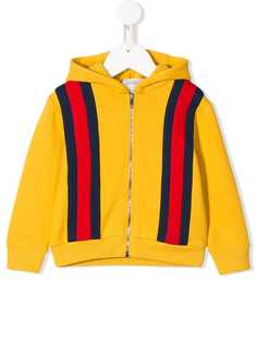 Gucci Kids худи на молнии с отделкой Web