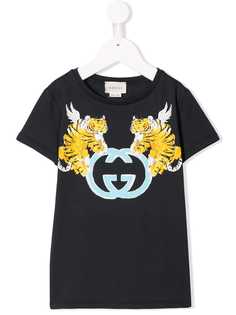 Gucci Kids футболка с принтом тигра