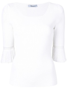 Blumarine ребристый джемпер с бахромой
