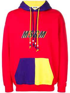 MSGM толстовка в стиле колор-блок с капюшоном