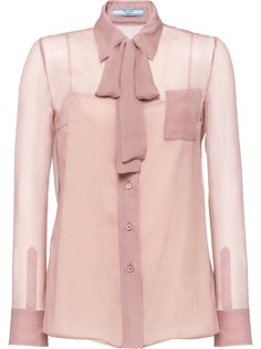 Prada шифоновый топ с бантом