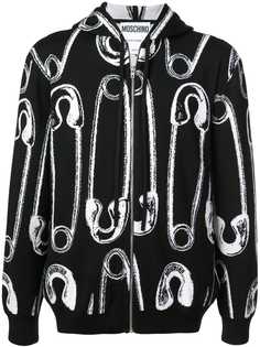 Moschino толстовка с капюшоном и принтом с булавками