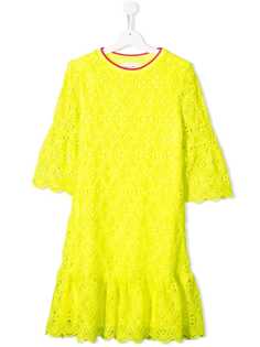 Alberta Ferretti Kids кружевное платье с оборкой