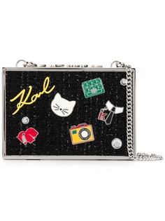 Karl Lagerfeld каркасный клатч со значками