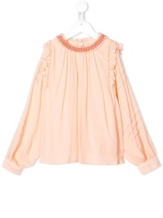 Chloé Kids блузка с кружевной отделкой