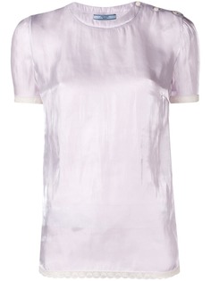 Prada блузка с кружевной отделкой