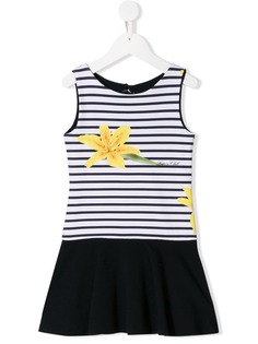 Lapin House платье в полоску с цветочным принтом