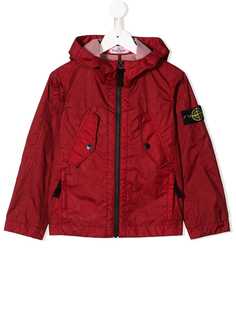 Stone Island Junior куртка на молнии с капюшоном и логотипом