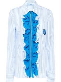 Prada шифоновая блузка с оборками
