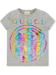 Gucci Kids футболка с принтом тигра