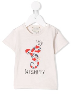 Gucci Kids футболка с принтом Kingsnake