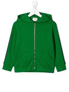Gucci Kids толстовка на молнии с капюшоном и вставками по бокам