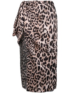 Paco Rabanne юбка с запахом и леопардовым принтом
