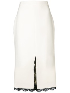 Alexander McQueen юбка-карандаш с кружевной отделкой