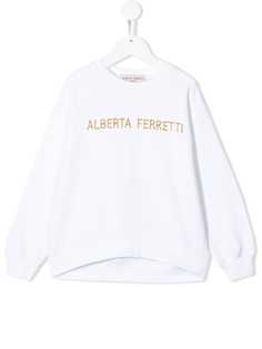 Alberta Ferretti Kids толстовка с декорированным логотипом