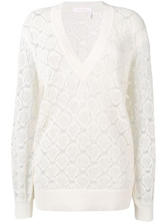 See By Chloé ажурный свитер с V-образным вырезом