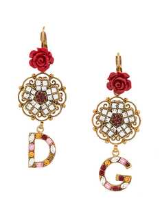 Dolce & Gabbana серьги с подвесками в форме логотипа DG