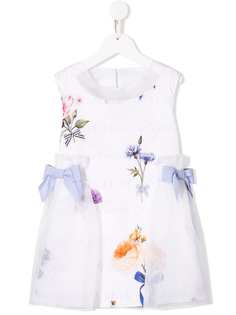 Lapin House платье с цветочным принтом и бантом