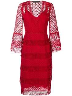 Alberta Ferretti платье миди с бахромой