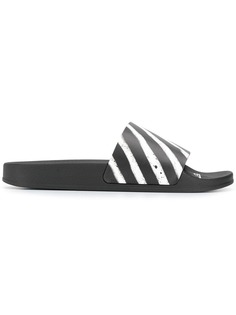 Off-White шлепанцы в полоску
