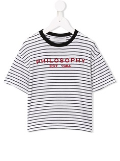 Philosophy Di Lorenzo Serafini Kids футболка в полоску с контрастным логотипом