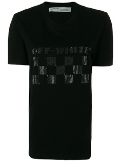 Off-White футболка с декорированным логотипом