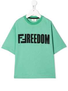 Fendi Kids футболка с контрастным принтом логотипа