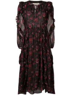 Ulla Johnson платье макси с горловиной на завязке и цветочным принтом