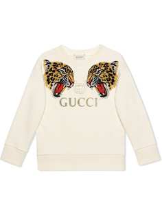 Gucci Kids толстовка с леопардами