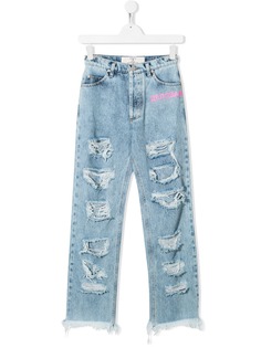 Natasha Zinko Kids джинсы бойфренды с эффектом потертости