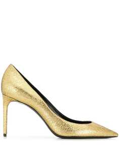 Saint Laurent туфли-лодочки Zoe с эффектом металлик