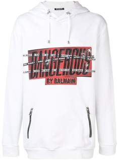 Balmain толстовка с капюшоном и принтом Dangerous