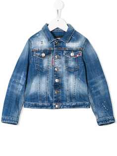 Dsquared2 Kids выцветшая джинсовая куртка