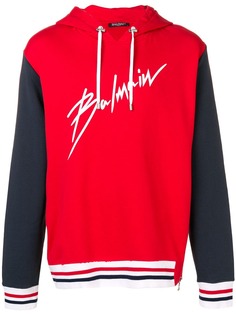 Balmain толстовка с капюшоном и логотипом
