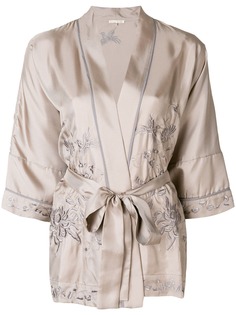 Gold Hawk блузка-кимоно с вышивкой