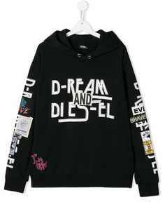 Diesel Kids толстовка с капюшоном и принтом