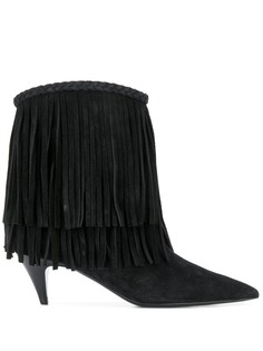 Saint Laurent ботильоны с бахромой