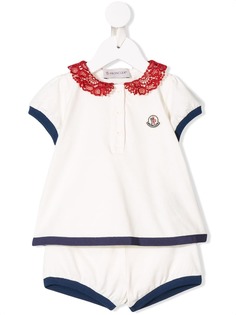 Moncler Enfant костюм-двойка с кружевным воротником