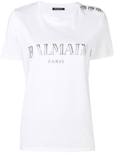 Balmain футболка с декоративными пуговицами