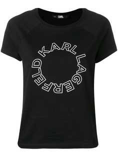 Karl Lagerfeld футболка с круговым принтом логотипа