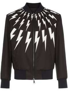 Neil Barrett двусторонняя куртка-бомбер с принтом молний