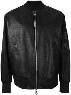 Neil Barrett куртка-бомбер с кожаными вставками