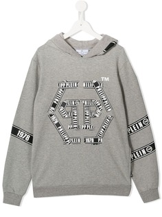 Philipp Plein Junior толстовка с капюшоном и логотипами